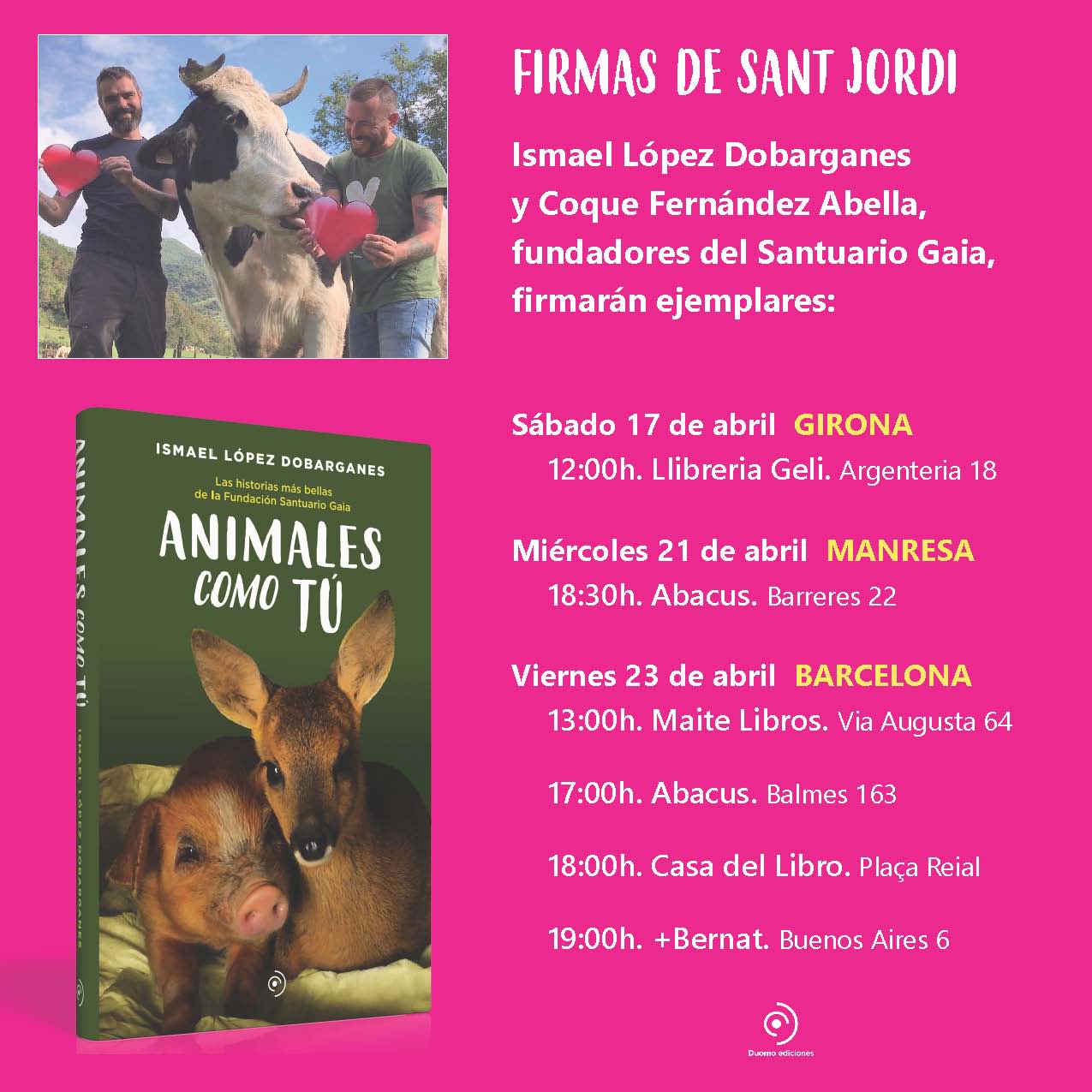 Animales como tú_Firmas Sant Jordi